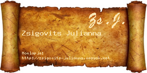 Zsigovits Julianna névjegykártya